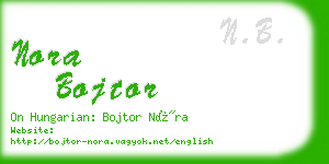 nora bojtor business card